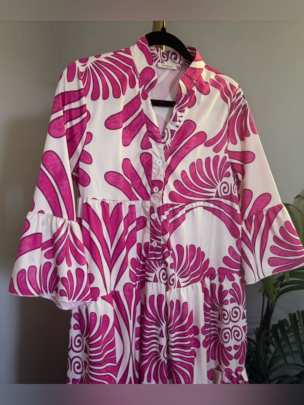 SundayUp Magenta & White Print Dress - Picture 4 of 16